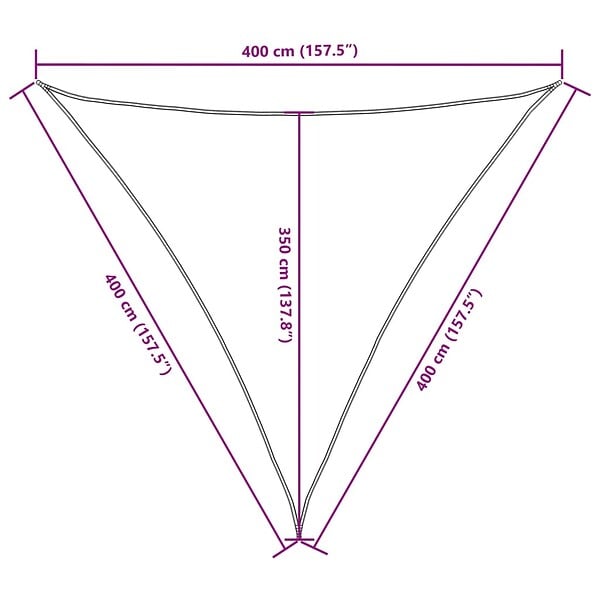 VIDAXL - vidaXL Voile de parasol tissu oxford triangulaire 4x4x4 m blanc - large