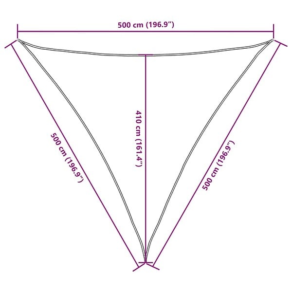 VIDAXL - vidaXL Voile de parasol tissu oxford triangulaire 5x5x5 m blanc - large