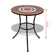 VIDAXL - vidaXL Table de bistro Terre cuite et blanc 60 cm Mosaïque - vignette