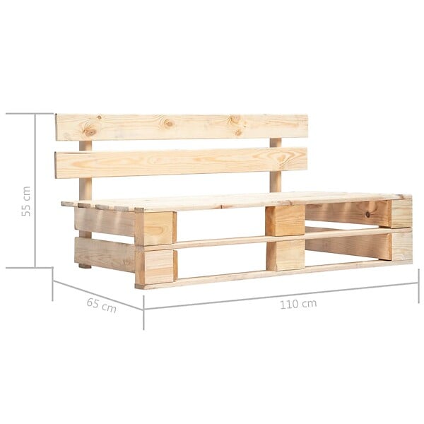 VIDAXL - vidaXL Banc palette de jardin bois - large