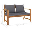 VIDAXL - vidaXL Banc de jardin 120cm et coussin gris foncé Bois solide d'acacia - vignette