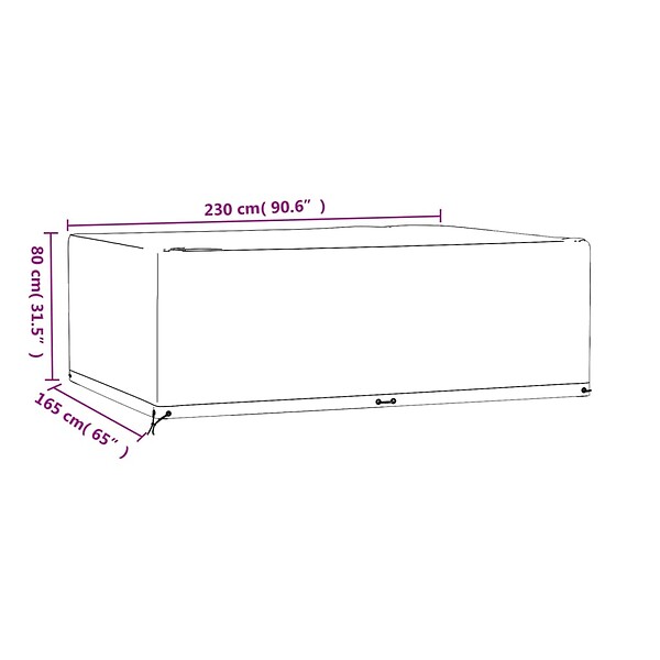 VIDAXL - vidaXL Housse de salon de jardin 12 œillets 230x165x80cm rectangulaire - large