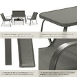 TECTAKE - Salon de jardin NORA pour 4 personnes avec table gris anthracite - vignette
