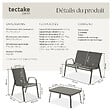 TECTAKE - Salon de jardin NORA pour 4 personnes avec table gris anthracite - vignette