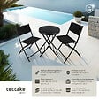 TECTAKE - Ensemble table et chaises de jardin DUSSELDORF noir - vignette