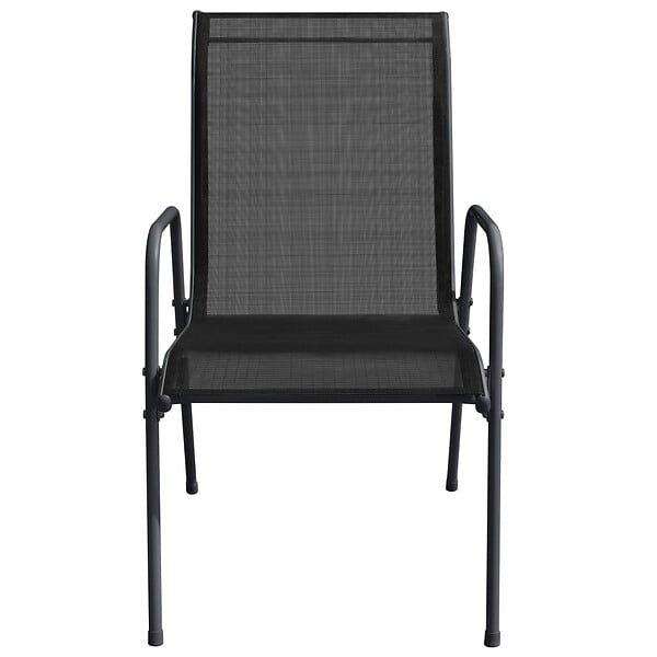 VIDAXL - vidaXL Chaises de jardin 4 pcs Acier et textilène Noir - large