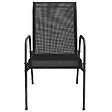 VIDAXL - vidaXL Chaises de jardin 4 pcs Acier et textilène Noir - vignette