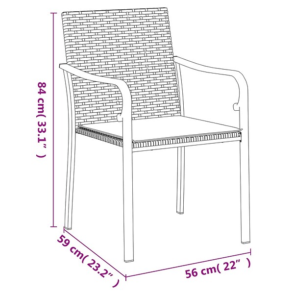 VIDAXL - vidaXL Chaises de jardin et coussins lot de 6 marron 56x59x84 cm rotin - large