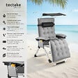 TECTAKE - Chaise longue pliable CLOUD II avec pare-soleil gris clair - vignette