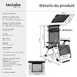 TECTAKE - Chaise longue pliable CLOUD II avec pare-soleil gris clair - vignette
