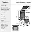 TECTAKE - Chaise longue pliable CLOUD II avec pare-soleil gris clair - vignette