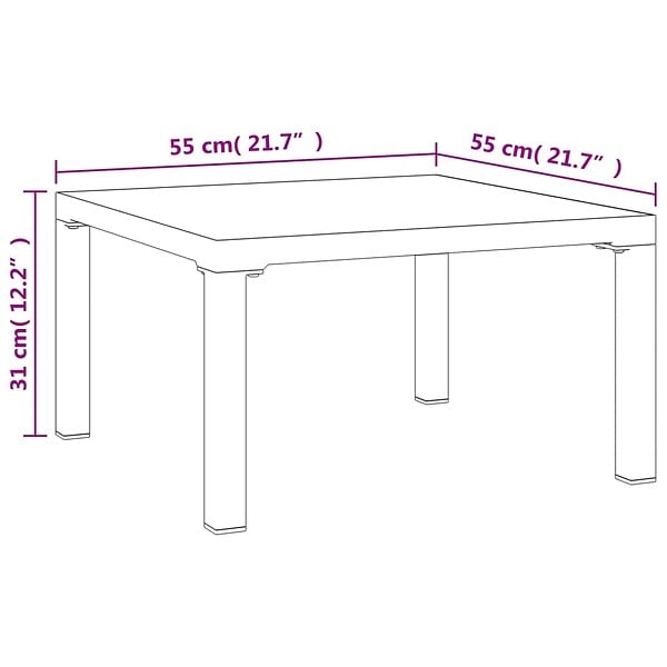 VIDAXL - vidaXL Table basse de jardin gris 55x55x31 cm DPC et acier - large
