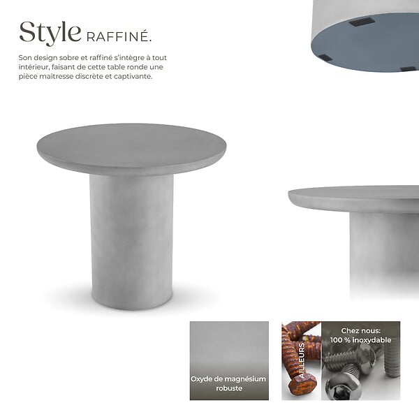 TECTAKE - Table de jardin ronde résistante aux intempéries 86,5x75,5cm - large