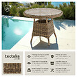 TECTAKE - Table de jardin avec cadre en aluminium et plateau en verre naturel - vignette
