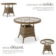 TECTAKE - Table de jardin avec cadre en aluminium et plateau en verre naturel - vignette