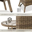 TECTAKE - Table de jardin avec cadre en aluminium et plateau en verre naturel - vignette