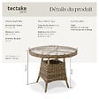 TECTAKE - Table de jardin avec cadre en aluminium et plateau en verre naturel - vignette
