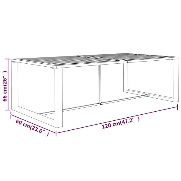 VIDAXL - vidaXL Table à dîner d'extérieur Anthracite 120x60x66 cm Aluminium - large