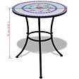 VIDAXL - vidaXL Table de bistro Bleu et blanc 60 cm Mosaïque - vignette