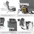 TECTAKE - Chaise de plage aluminium pliable gris avec dossier réglable et transport sac à dos - vignette