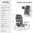 TECTAKE - Chaise de plage aluminium pliable gris avec dossier réglable et transport sac à dos - vignette