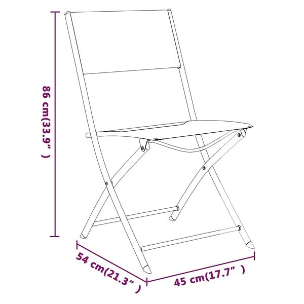 VIDAXL - vidaXL Chaises d'extérieur pliables lot de 4 Noir Acier et textilène - large