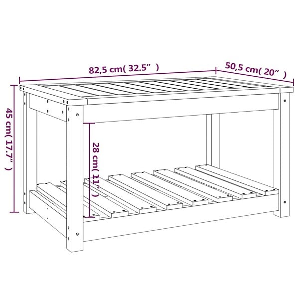 VIDAXL - vidaXL Table de jardin 82,5x50,5x45 cm bois massif de douglas - large