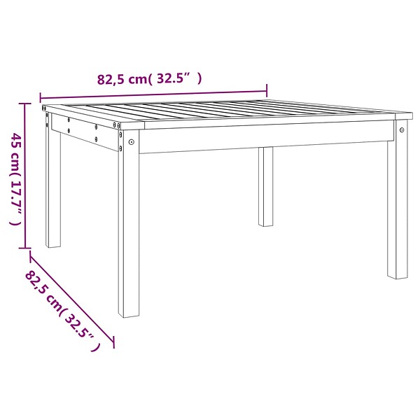VIDAXL - vidaXL Table de jardin gris 82,5x82,5x45 cm bois massif de pin - large