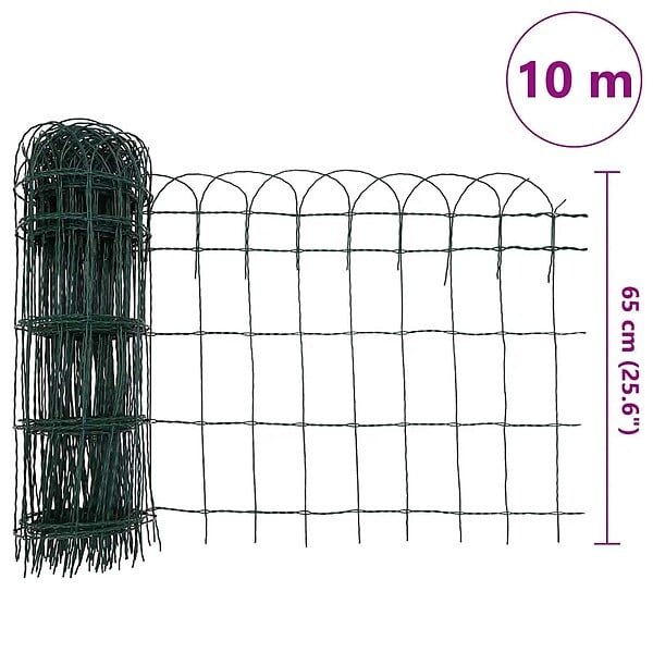 VIDAXL - vidaXL Bordure de pelouse Fer enduit de poudre 10x0,65 m - large