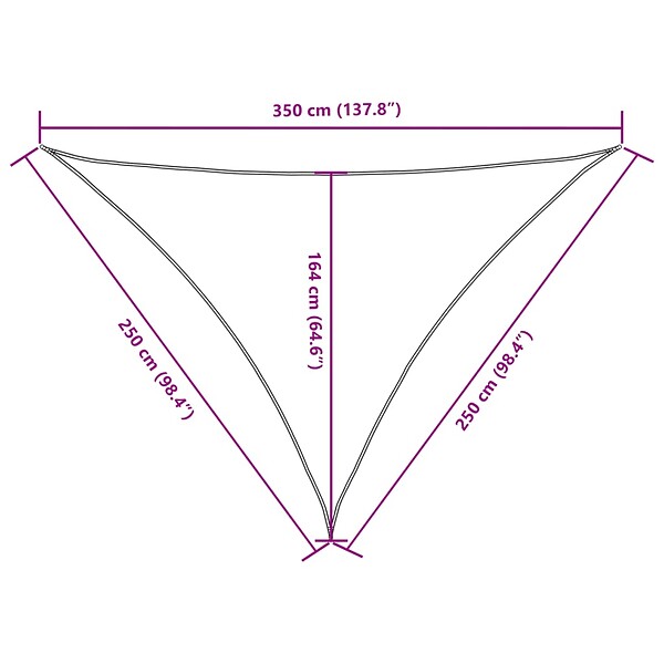 VIDAXL - vidaXL Voile de parasol tissu oxford triangulaire 2,5x2,5x3,5 m crème - large
