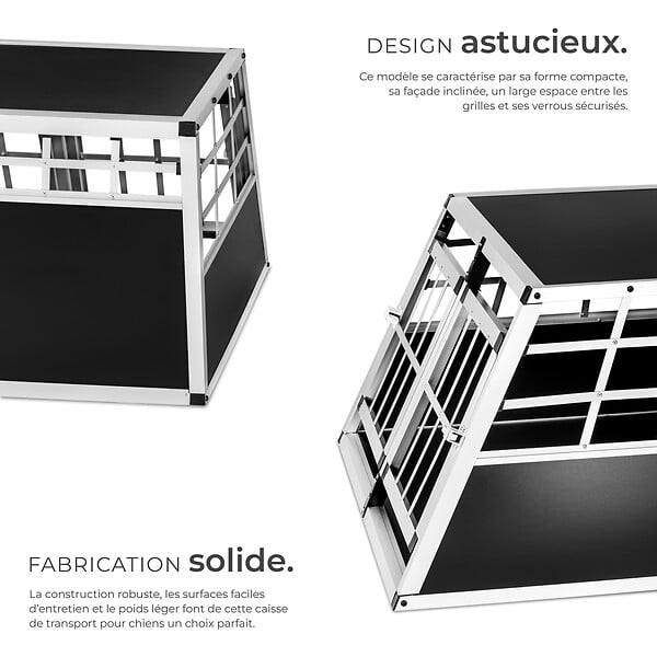 TECTAKE - Cage de transport pour chien double dos droit noir - large