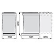 EMUCA - Bac de tri sélectif pour fixation inférieure et extraction manuelle dans module de cuisine 1 x 16 litres et couvercle automatique, Plastique, Gris - vignette