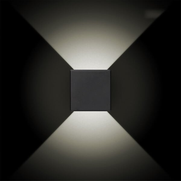 EDM - Applique murale LED 3W – Carré – 237lm – 4000K – IP54 – 2 projections - large