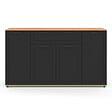 ID MARKET - Buffet 140 cm VITO 4 portes et 1 tiroir noir et bois - vignette