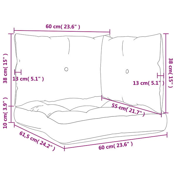 VIDAXL - vidaXL Coussins de palette lot de 3 multicolore tissu Oxford - large