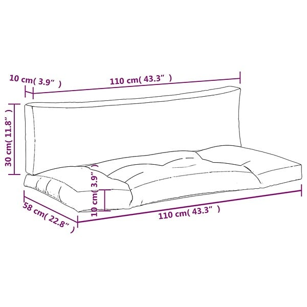 VIDAXL - vidaXL Coussins de palette lot de 2 rayures bleues/blanches - large