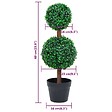 VIDAXL - vidaXL Plante de buis artificiel avec pot Forme de boule Vert 60 cm - vignette