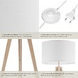 TECTAKE - Lampadaire Lunaris, abat-jour en tissu, trépied marron chêne - vignette