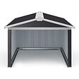 ID MARKET - Garage pour robot tondeuse toit à 2 pentes métal gris anthracite 86 x 98 x 62 cm - vignette