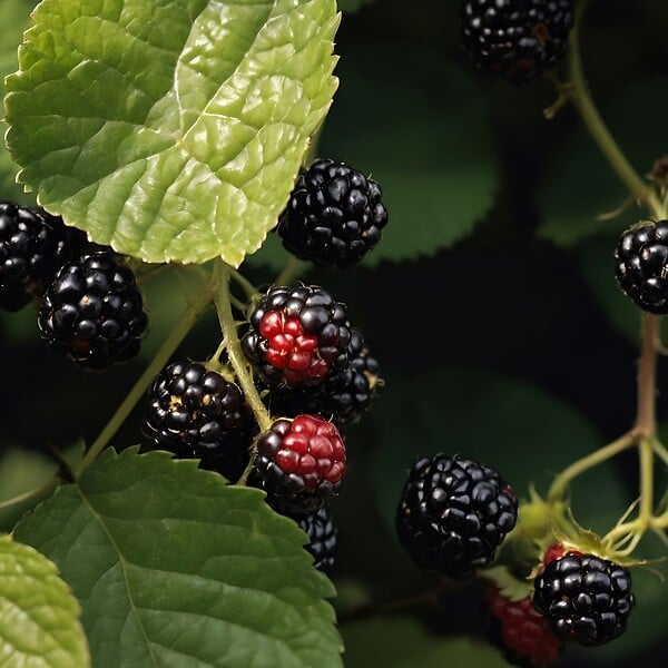 PLANT IN A BOX - Mûrier - Set de 2 - Rubus fruticosus 'Thornfree' - Hauteur 50-60cm - ⌀15cm - large
