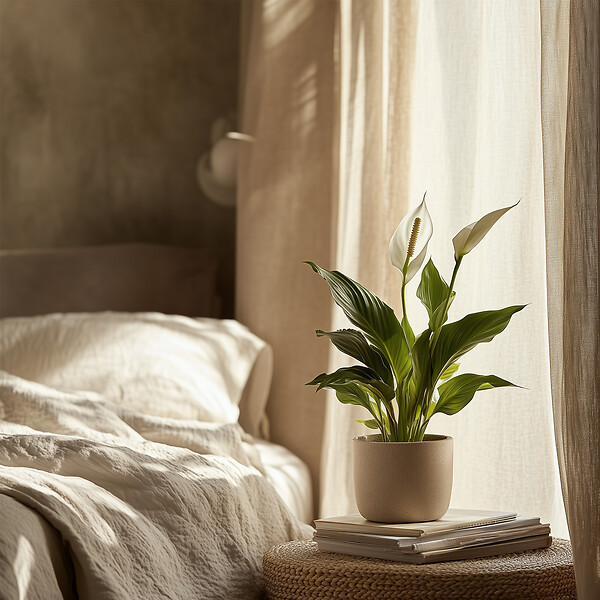PLANT IN A BOX - Fleur de lune - Spathiphyllum 'Lima' - Hauteur 60-75cm - ⌀17cm - large