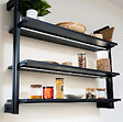 EMUCA - Kit de cadre modulaireKit de Zero avec matériel de fixation murale, Aluminium et Zamak, Peint en noir texturé - vignette