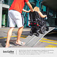 TECTAKE - Rampes d'accès Björn, Lot de 2, Pliables, Capacité de poids 400 kg argent - vignette