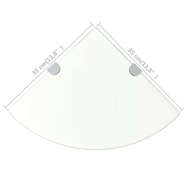 VIDAXL - vidaXL Étagère de coin avec supports chromés Verre Transparent 35 x 35 cm - large