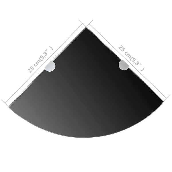 VIDAXL - vidaXL Étagère de Coin avec Supports Chromés Verre Murale Salon Salle de Bain - large