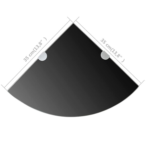 VIDAXL - vidaXL Étagère de coin avec supports chromés Verre salle de bain Noir 35 x 35 cm - large