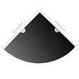 VIDAXL - vidaXL Étagère de coin avec supports chromés Verre salle de bain Noir 35 x 35 cm - vignette