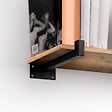 EMUCA - Jeu de supports pour étagères en bois Shelf droit avec tube carré, Acier, Peint en noir - vignette