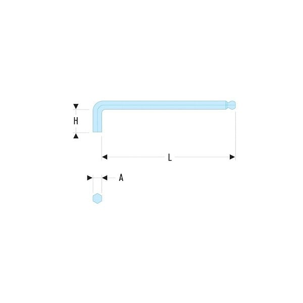 FACOM - Clé mâle longue sphérique 6 pans 3mm Facom 83SH3 - large
