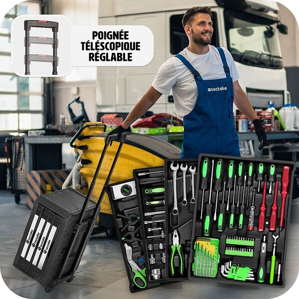 TECTAKE - Caisse à outils 899 pièces noir - large